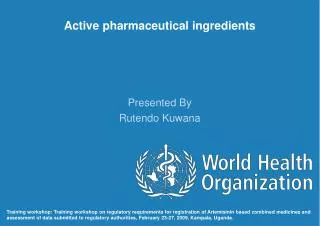 Active pharmaceutical ingredients