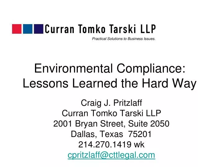 environmental compliance lessons learned the hard way