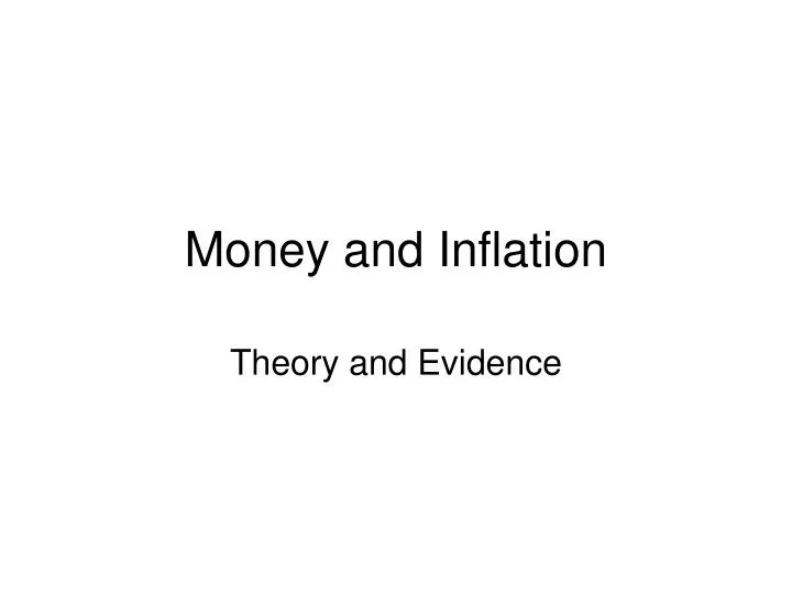 money and inflation