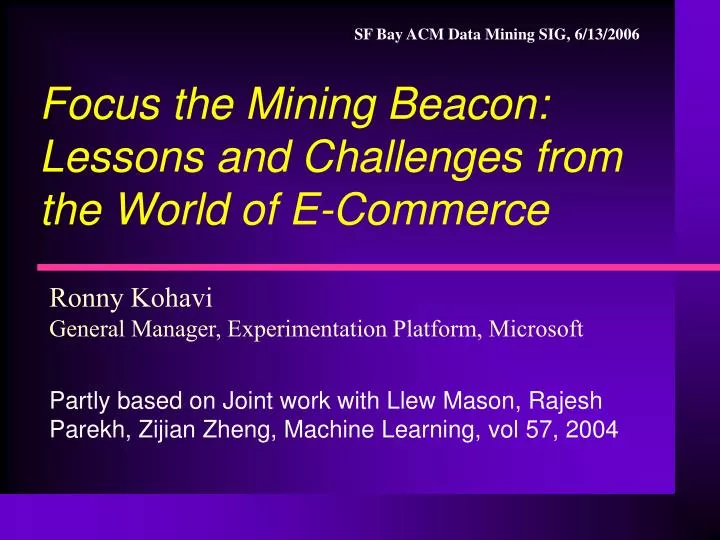 focus the mining beacon lessons and challenges from the world of e commerce