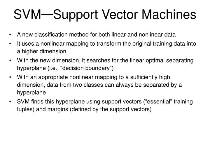 svm support vector machines