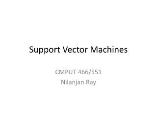 Support Vector Machines