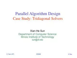 Parallel Algorithm Design Case Study: Tridiagonal Solvers