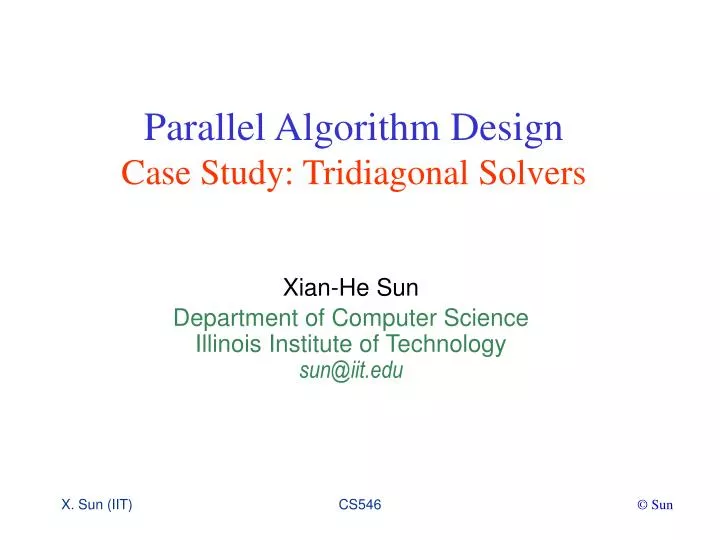 parallel algorithm design case study tridiagonal solvers