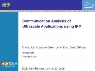 Communication Analysis of Ultrascale Applications using IPM