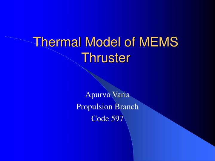 thermal model of mems thruster