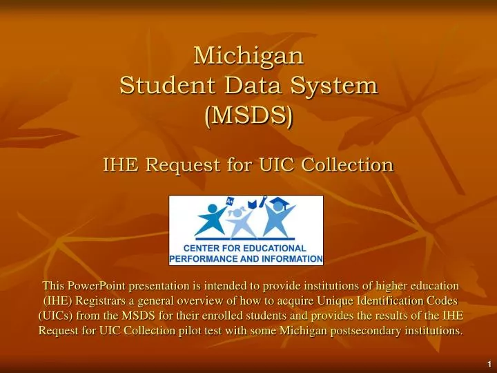michigan student data system msds ihe request for uic collection