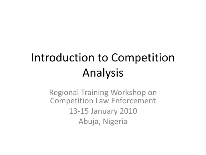 introduction to competition analysis