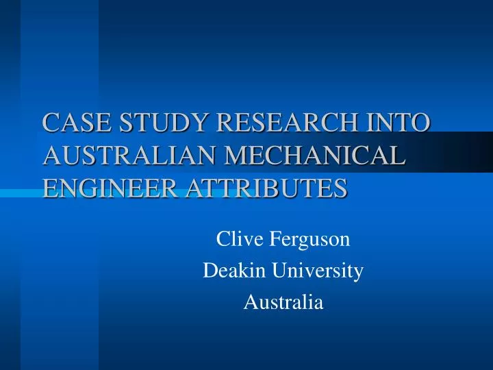 case study research into australian mechanical engineer attributes