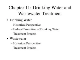 Chapter 11: Drinking Water and Wastewater Treatment