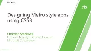 Designing Metro style apps using CSS3