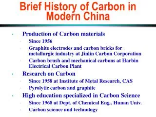 Brief History of Carbon in Modern China