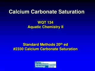 Calcium Carbonate Saturation