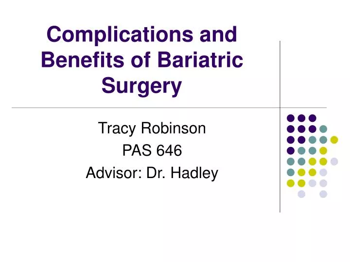 complications and benefits of bariatric surgery