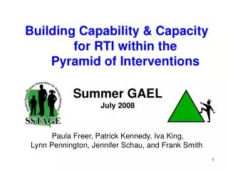 Building Capability &amp; Capacity for RTI within the Pyramid of Interventions