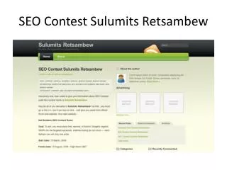 SEO Contest Sulumits Retsambew