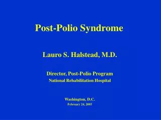 Post-Polio Syndrome