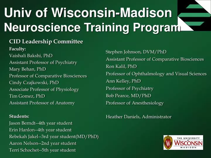 univ of wisconsin madison neuroscience training program