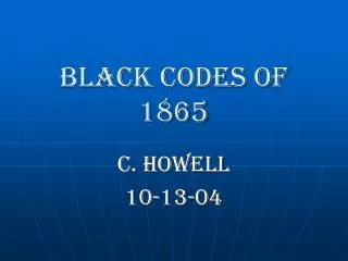 Black codes of 1865