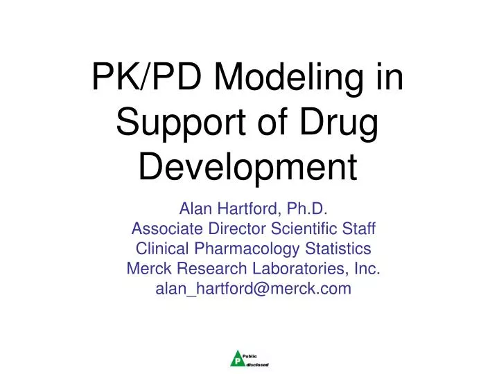 pk pd modeling in support of drug development