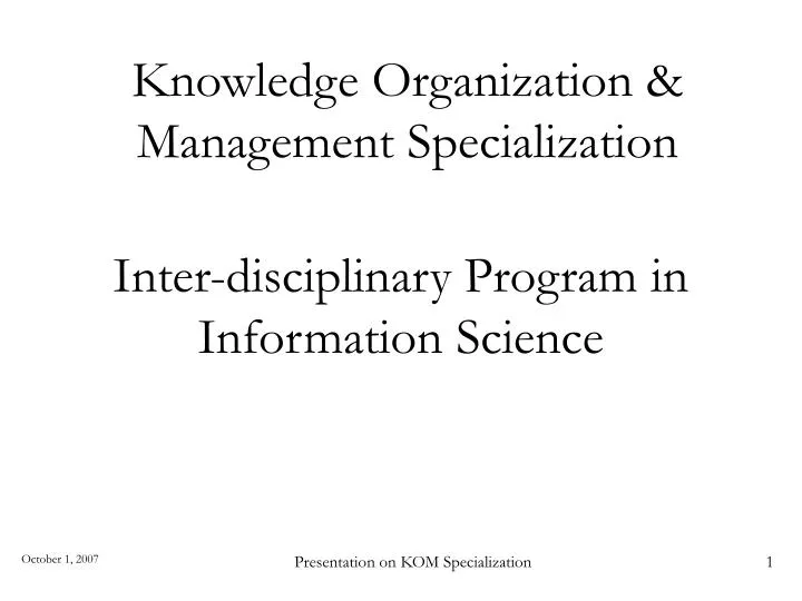 knowledge organization management specialization