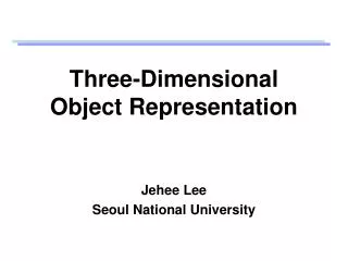 Three-Dimensional Object Representation