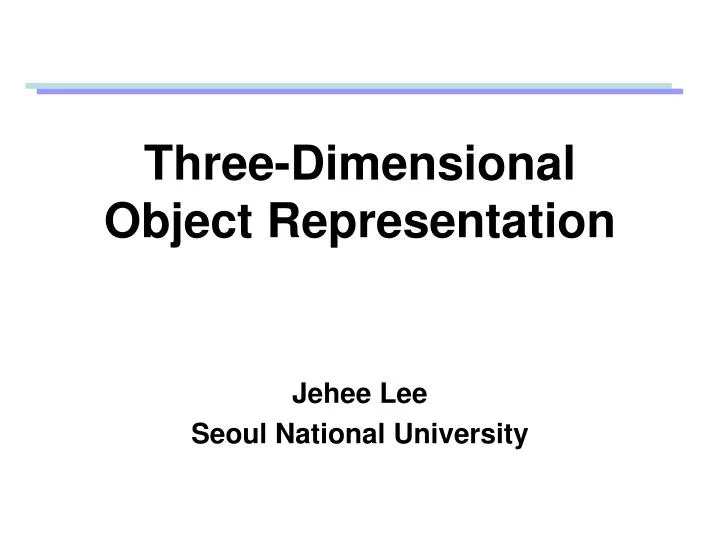 three dimensional object representation