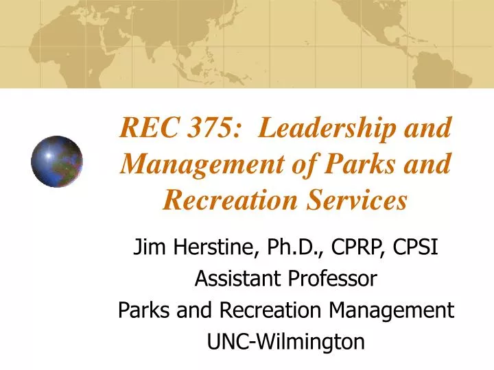 rec 375 leadership and management of parks and recreation services