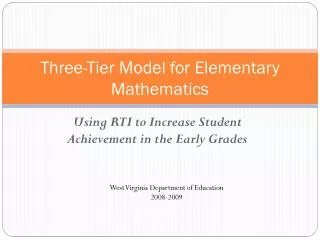 Three-Tier Model for Elementary Mathematics