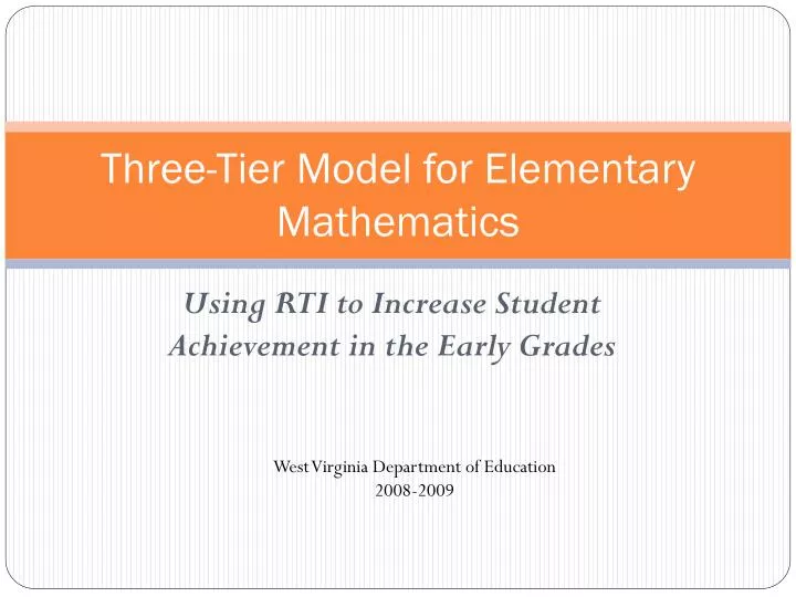 three tier model for elementary mathematics