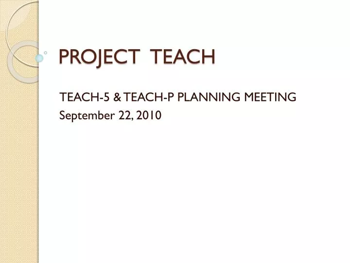 project teach