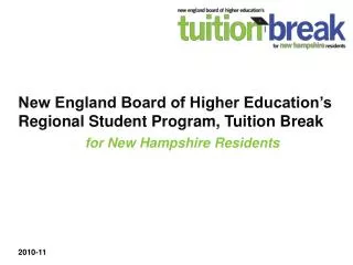 New England Board of Higher Education’s Regional Student Program, Tuition Break