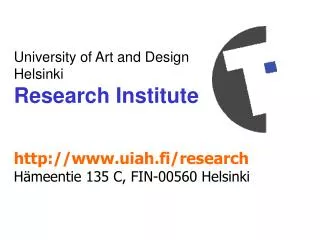 University of Art and Design Helsinki Research Institute