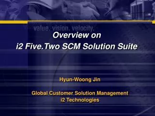 Overview on i2 Five.Two SCM Solution Suite