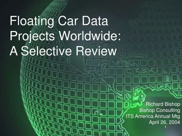floating car data projects worldwide a selective review