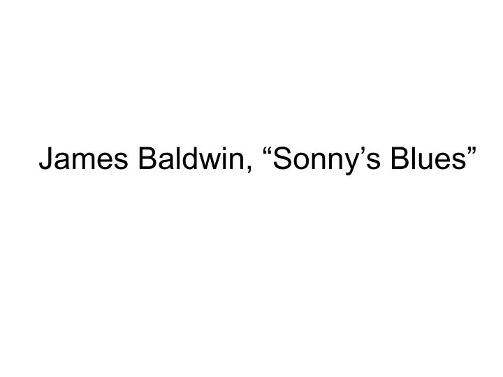 james baldwin sonny s blues