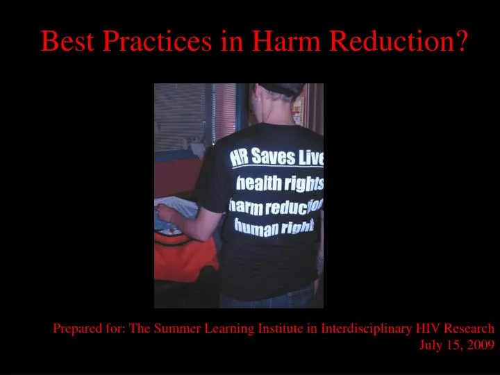 best practices in harm reduction