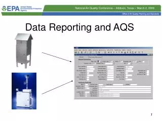 Data Reporting and AQS