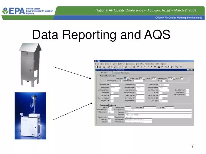 data reporting and aqs