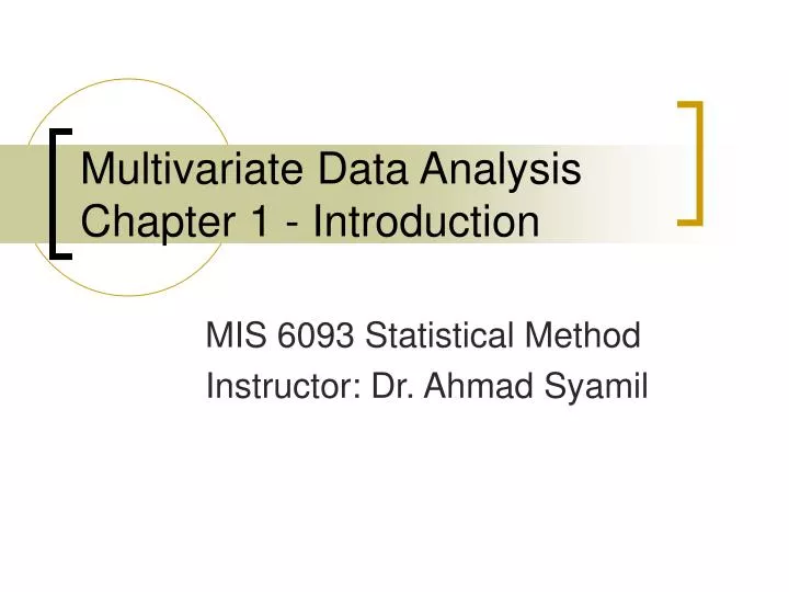 multivariate data analysis chapter 1 introduction