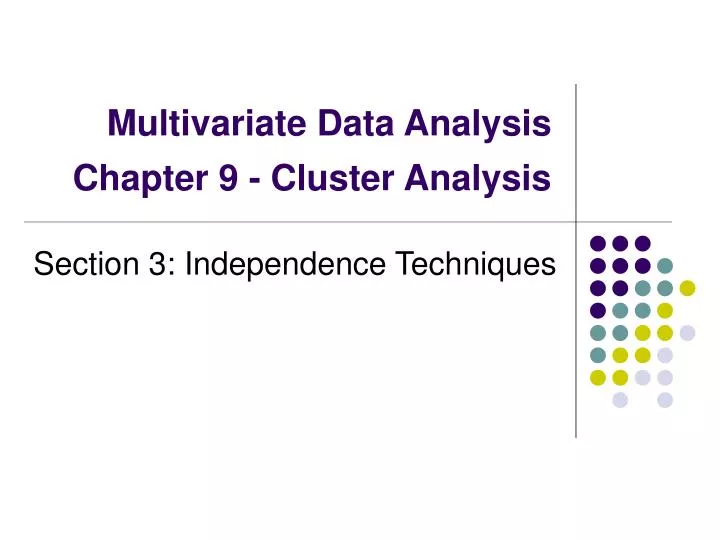 multivariate data analysis chapter 9 cluster analysis