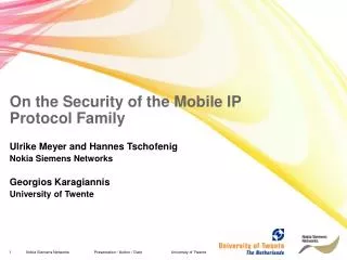 On the Security of the Mobile IP Protocol Family