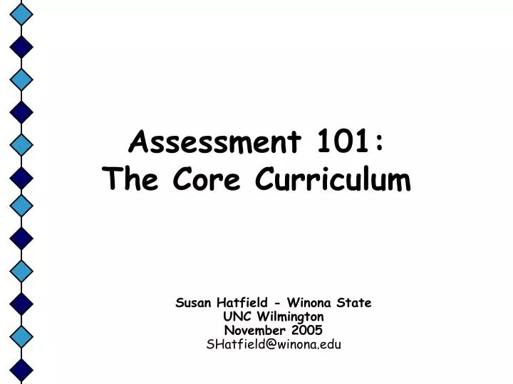 assessment 101 the core curriculum