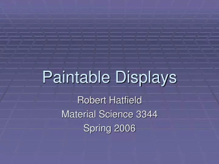 paintable displays