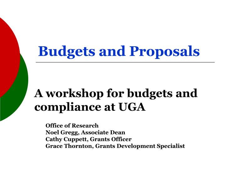 budgets and proposals