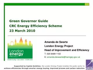 Green Governor Guide CRC Energy Efficiency Scheme 23 March 2010