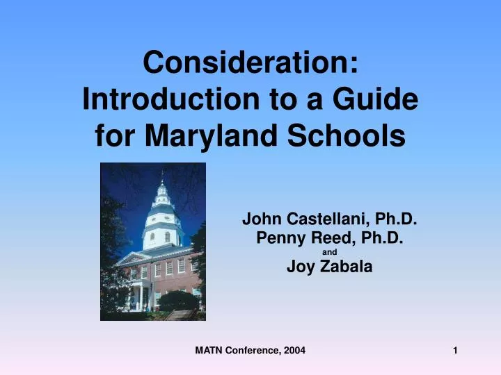 consideration introduction to a guide for maryland schools