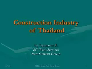 Construction Industry of Thailand
