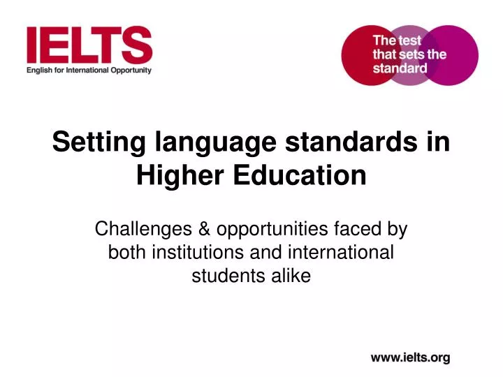 setting language standards in higher education n