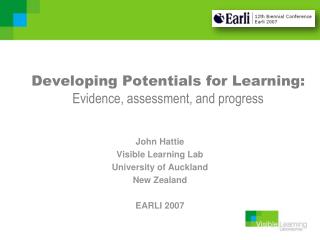 Developing Potentials for Learning: Evidence, assessment, and progress